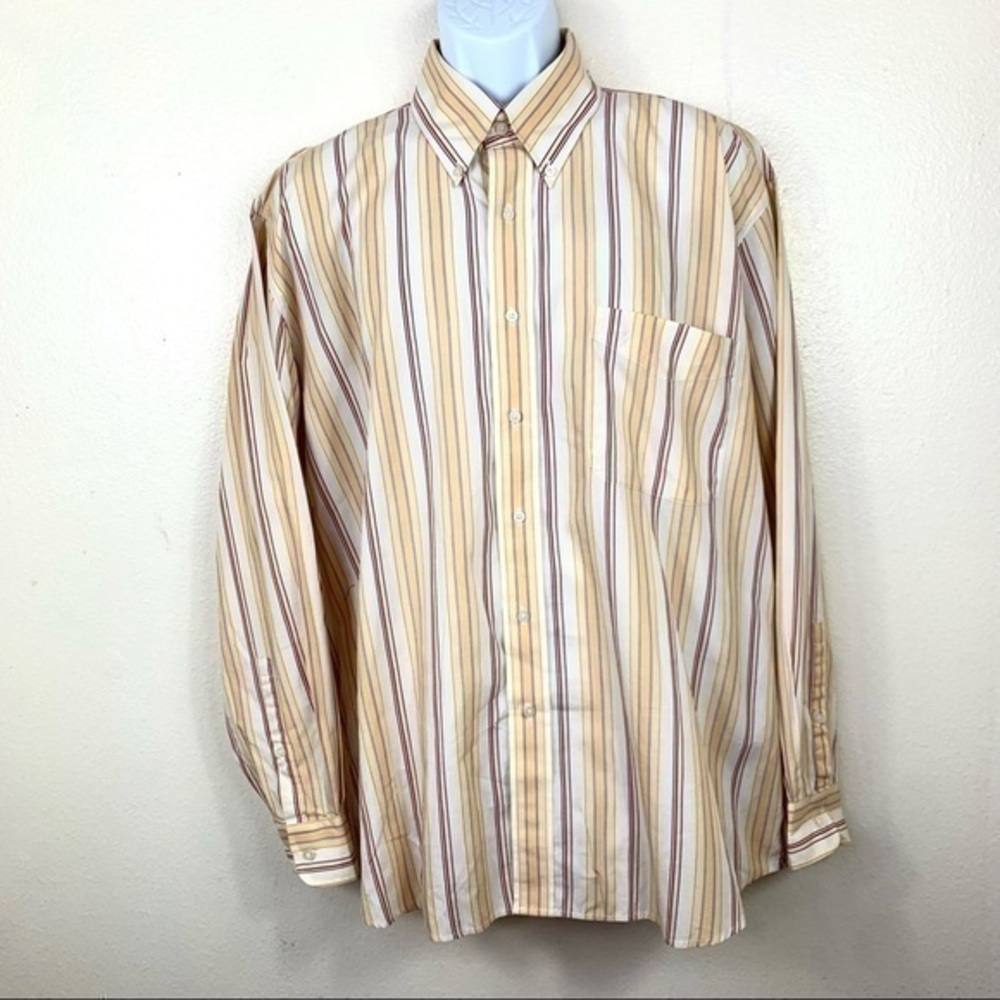Alan Flusser Men’s Casual T Shirt Yellow Striped